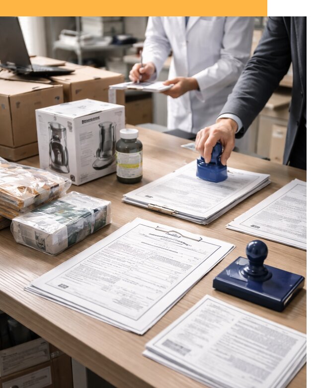 Сертификация импортных товаров от 13033 с таможенным сопровождением